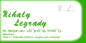 mihaly legrady business card